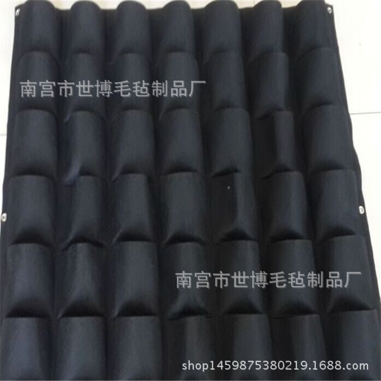 世博毛毡订做各种尺寸毛毡植物袋 毛毡种植袋 多口袋