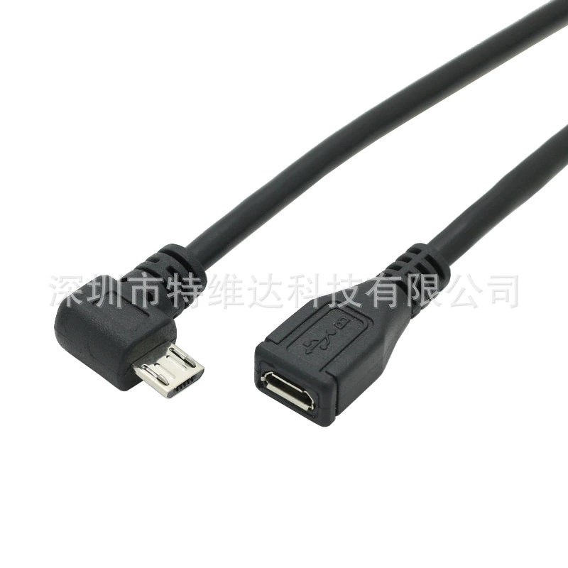 Кабель Micro USB2.0 с левым изогнутым штекером, micro USB для мобильного телефона/планшета, дата-кабель 0.25 м