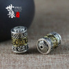 Tibetan silver alloy six -character mantra beads 108 bracelet top bead beads -shaped waist beads six -character proverb accessories