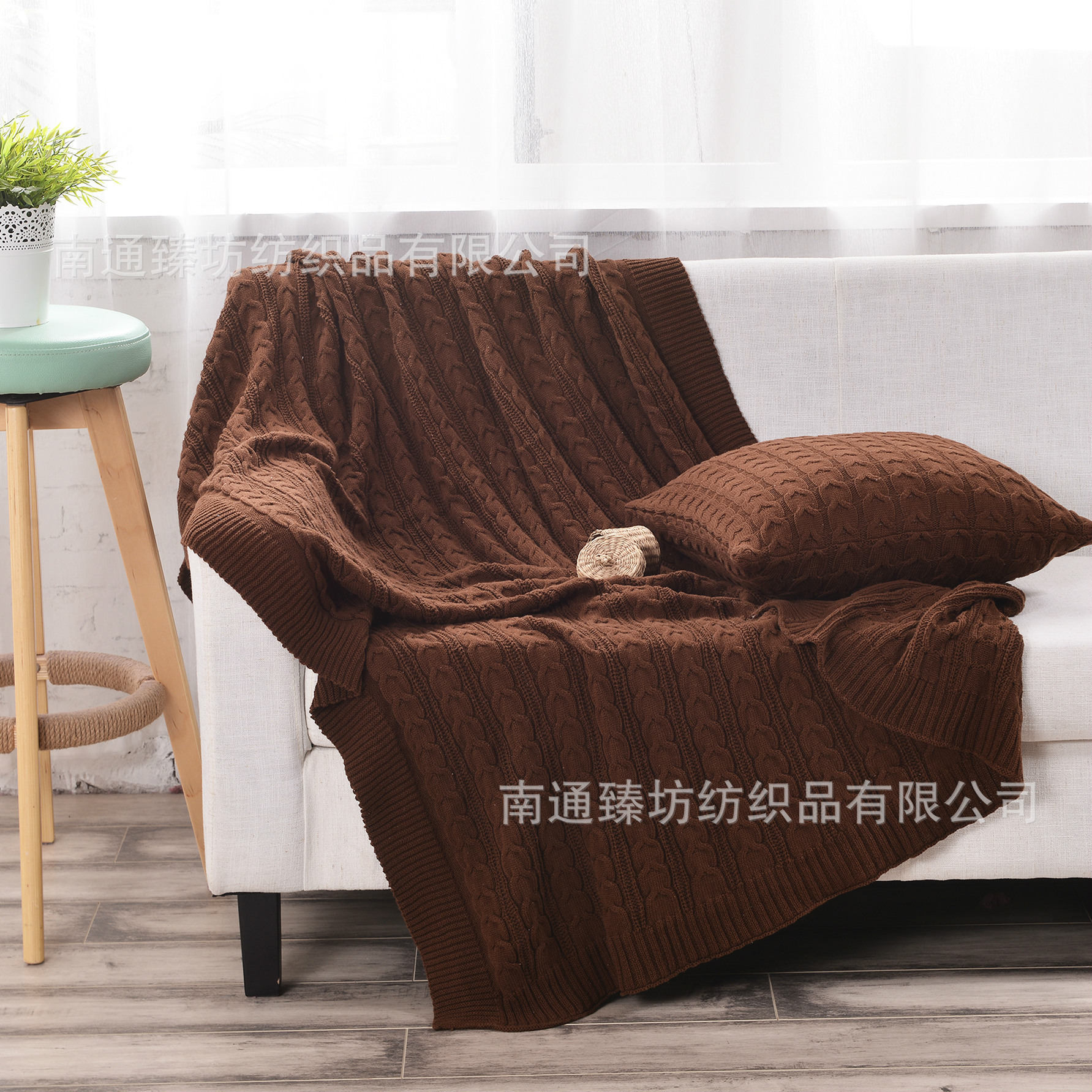 一手货源全棉针织毛线毯子12色空调毯沙发盖毯婴儿标准抱毯儿童毯