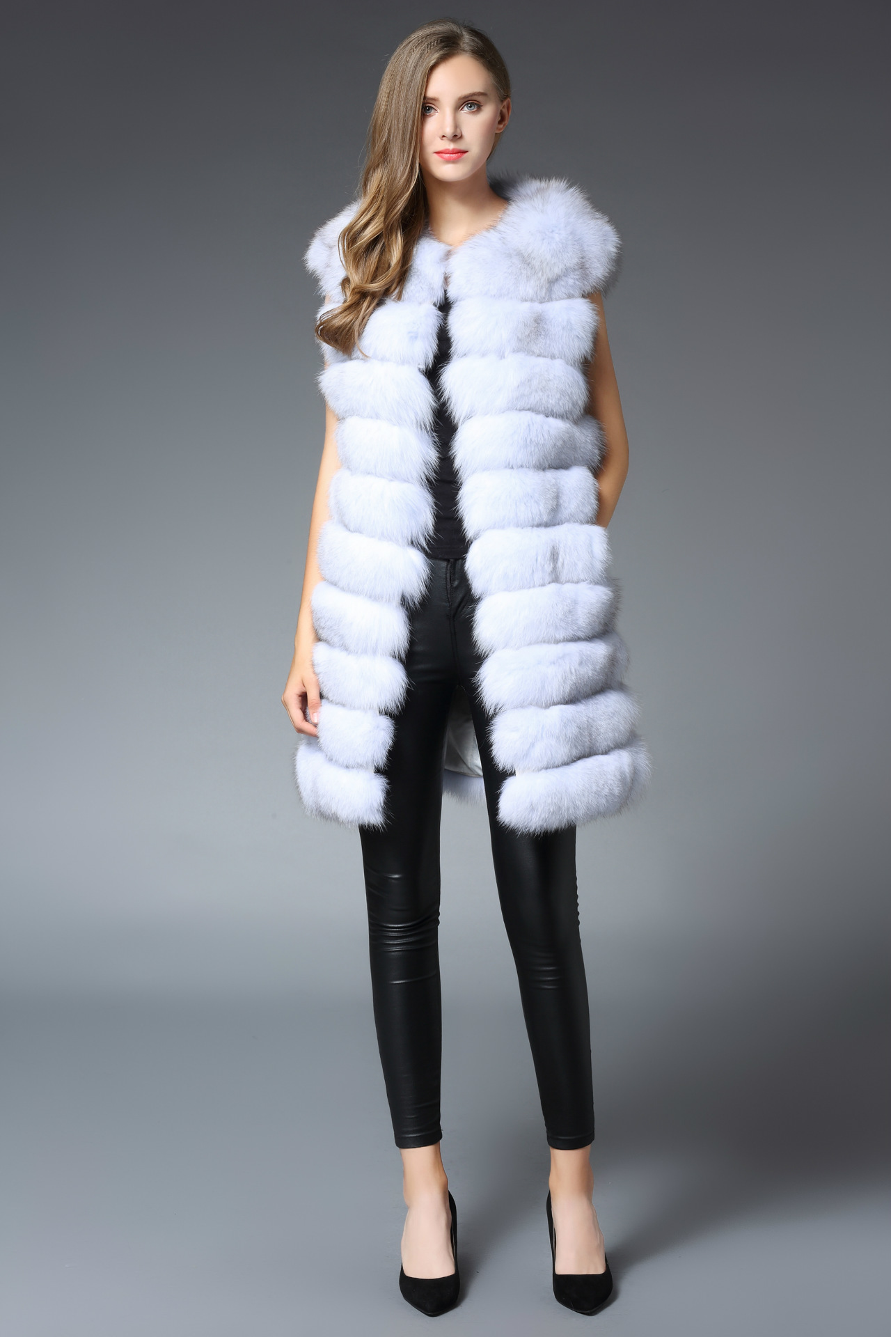 2016新款 皮草外套 女 狐狸马甲 海宁皮草马甲|ms