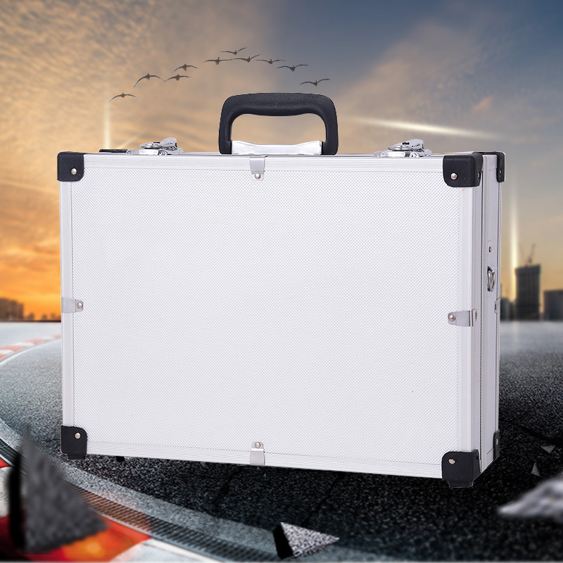 vehicle hold-all Lock catch aluminium alloy portable hold-all Shockproof box File boxes Manufactor Direct selling tool Aluminum case
