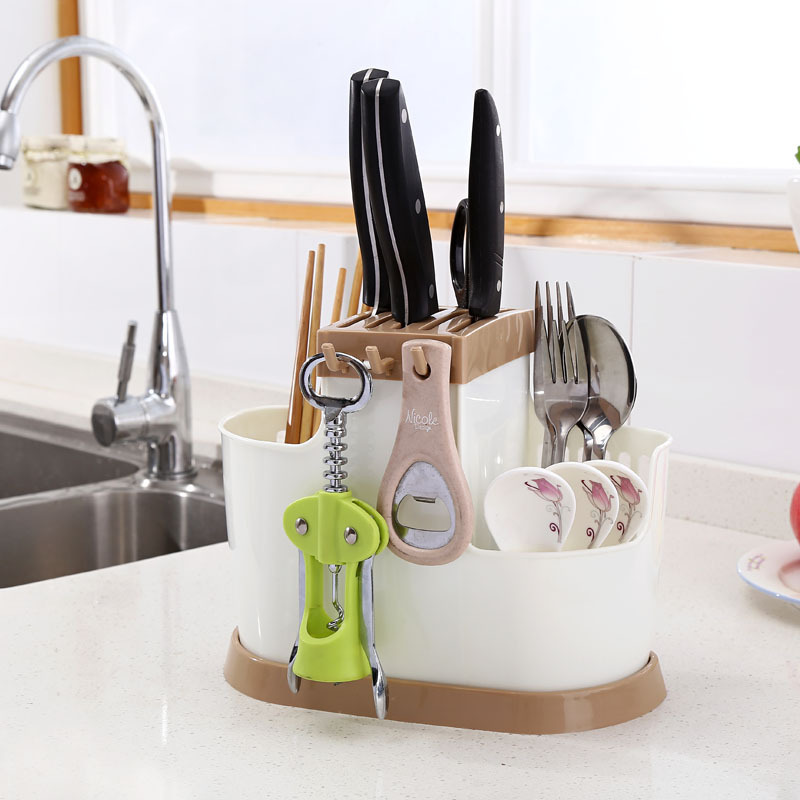 Plastic kitchen multi-function tableware tool Storage rack kitchen Arrangement Hollow Chopstick Drain shelf Special Offer