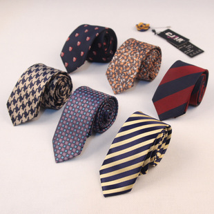 Factory direct selling 1200-pin polyester tie Korean narrow casual 6cm business Wedding tie men