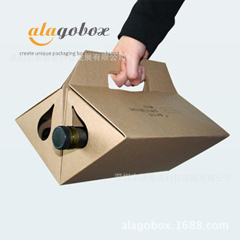 创意单支拉菲红酒牛皮纸纸盒法国进口经典干红葡萄酒手提包装礼盒