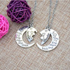 I love you to the moon and back mother's daughter's necklace