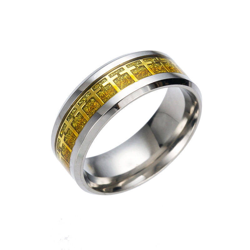 Fashion Stainless Steel Cross Pattern Ring Wholesale display picture 6