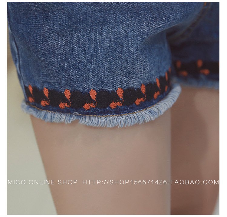 送腰帶牛仔短褲_46