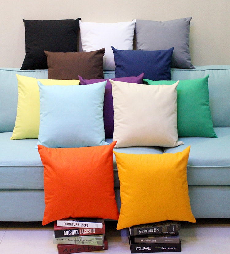Simple Candy Colored Pillow Case Pure Color Pillow Covers Solid Pillowcase Fashion Nap Cushion