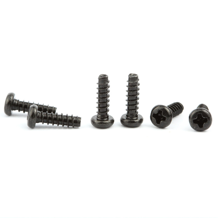 厂家批发电子用黑色螺丝  十字盘头自攻钉 ST1.4*4.0精密黑色螺丝