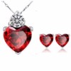 Jewelry heart-shaped, earrings, small design necklace, universal set for bride