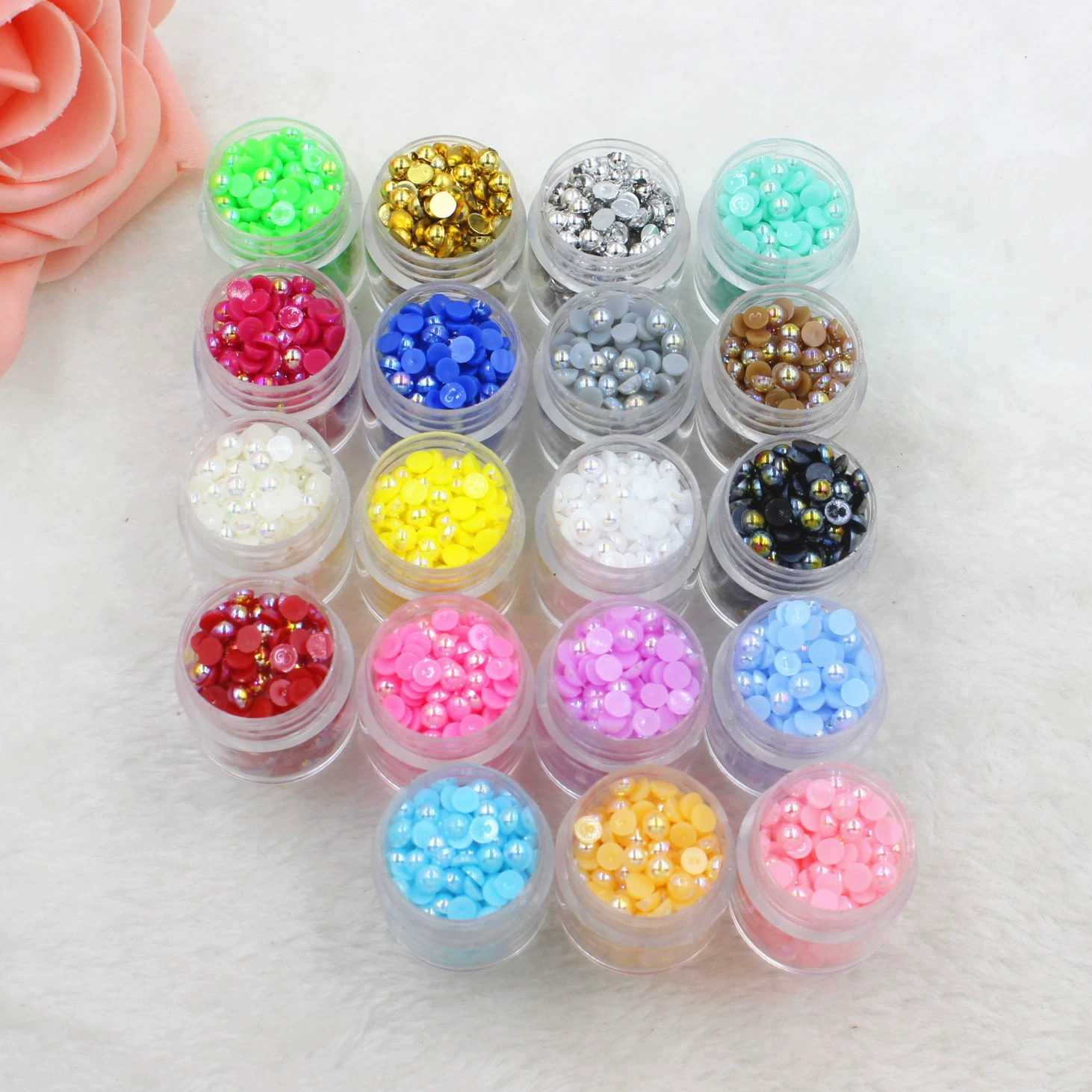 AB color imitation pearl semi -circular imitation pearl