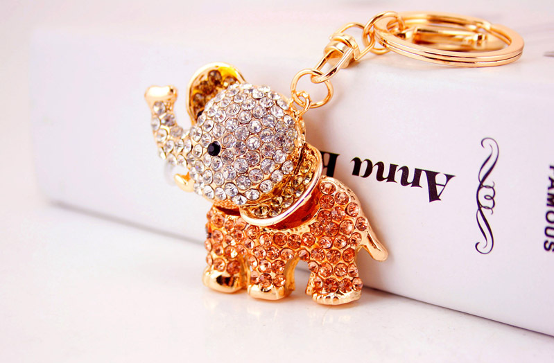 Creative Diamond Cute Cartoon Elephant Keychain display picture 14