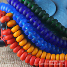 纯手工制作古法透亮磨砂老琉璃隔珠算盘珠 11*6mm隔珠DIY饰品配件