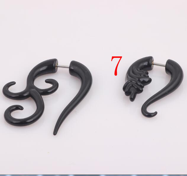 European American Style Acrylic Black Ear Plug Ear Piercing Jewelry - Geometric Ear Expander detail image 7