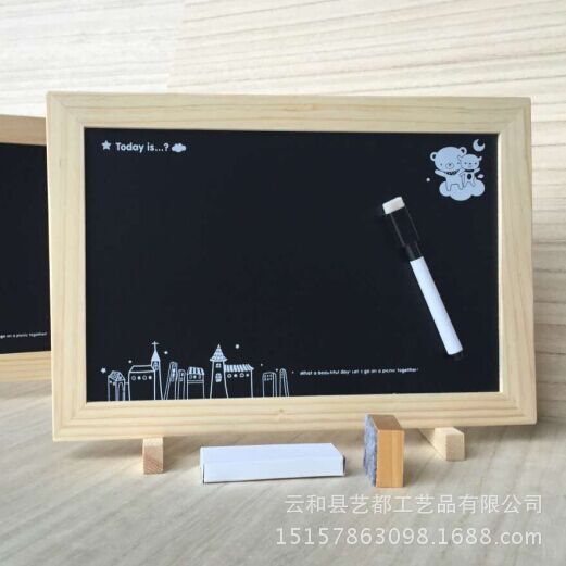 tablero de dibujo magnético de madera tablero de dibujo publicitario tablero de mensajes tablero negro de doble cara tablero blanco vertical y colgante