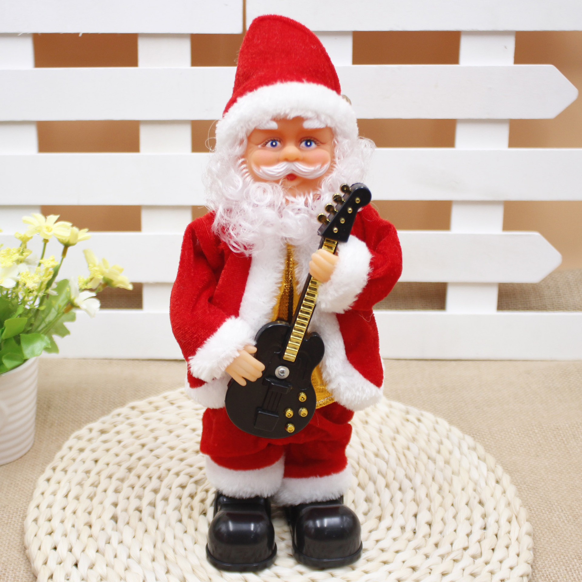 Home & Garden Christmas decorations electric Santa Claus 30CM high five mixed electric dolls children's gifts_voghion.com