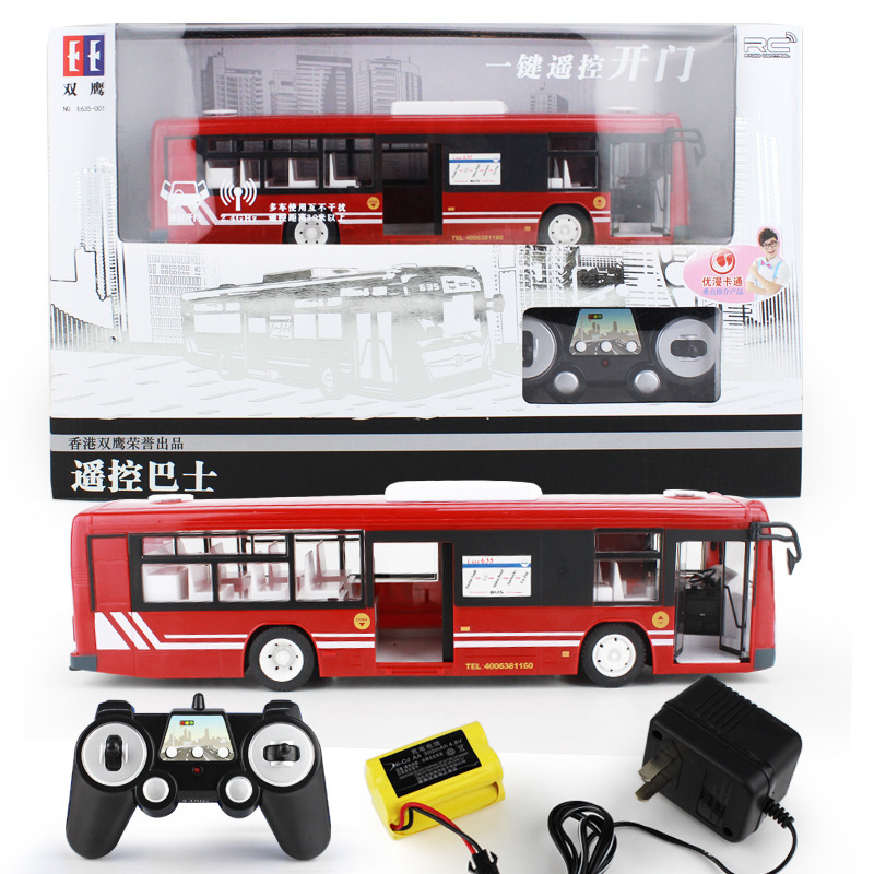 Double Eagle Large Wireless Simulation Remote Control Bus Toy Car Bus Open Door Charging Electric Remote Control Car Model