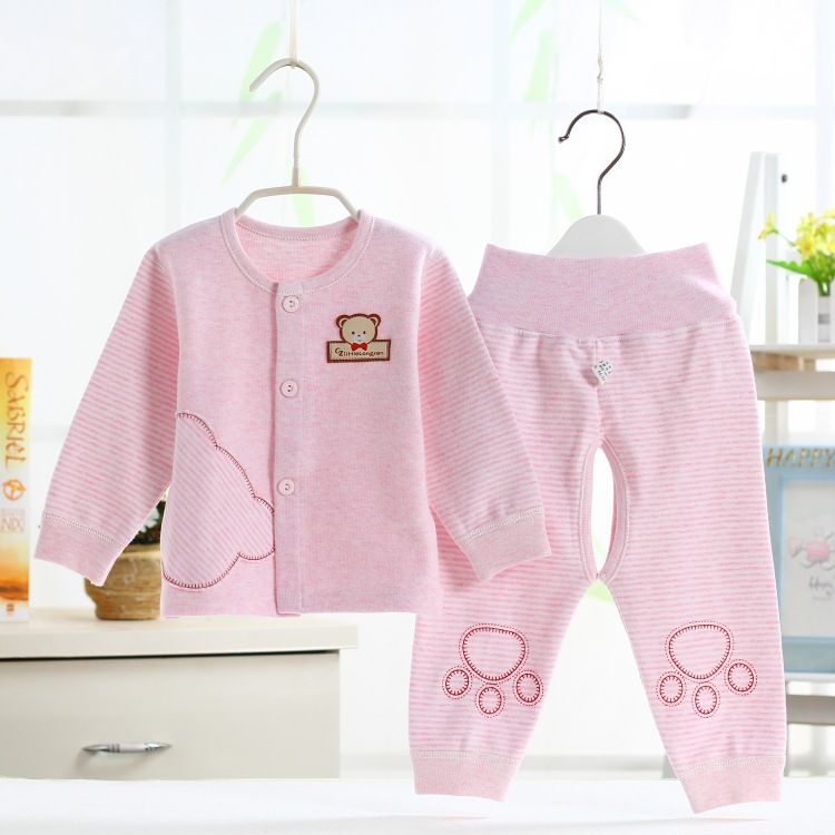 淺粉開衫高腰褲套裝