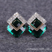 日韓歐美耳環幾何甜美氣質韓國水晶耳釘女耳飾品耳釘