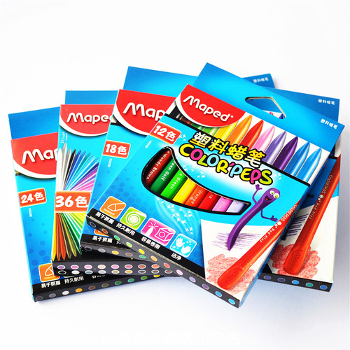 Mapede plastic crayons rotate without dirtying hands, children's oil pastels, students' erasable crayons, not easy to break, graffiti pens