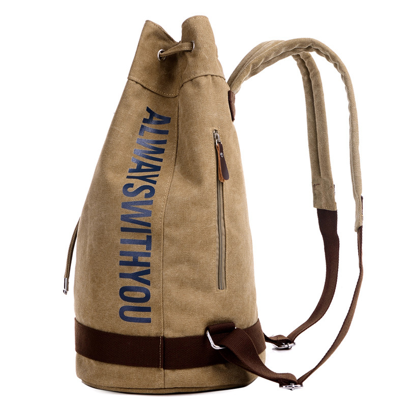 Men's Drawstring Bucket Bag Canvas Versatile Outdoor Urban Style_voghion.com