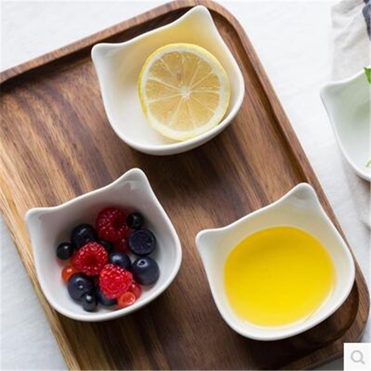 Factory direct creative cat-shaped bowl pure white cartoon bowl fruit snack bowl sauce bowl children's complementary bowl household Bowl