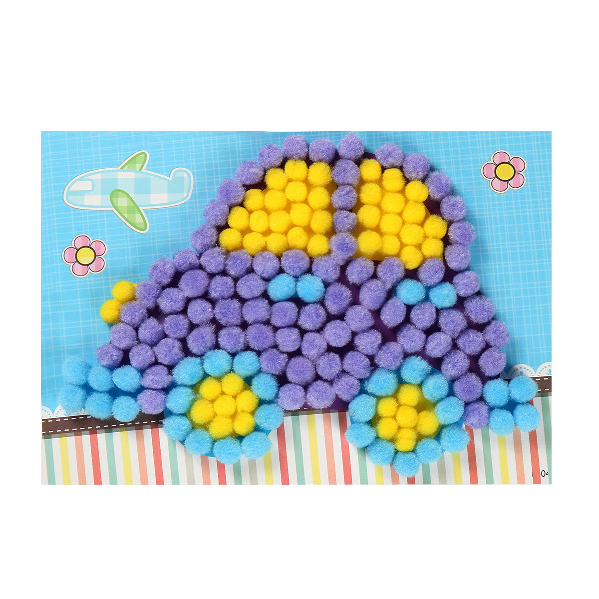 DIY手工制作材料包 毛毛球画 绒球粘粘贴 益智手工玩具安全环保-阿里巴巴