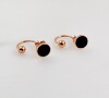 Fashionable golden accessory stainless steel, earrings, Korean style, European style, pink gold, wholesale