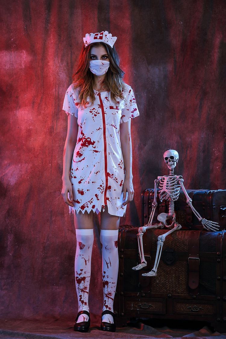 Halloween horror bloody nurse costume nihaostyles wholesale halloween costumes NSQHM80984