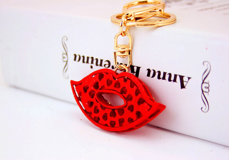 34g Weight Alloy, Metal Material Constellation Pattern Unisex Gender Korean Cute Sexy Red Lips Women's Bag Accessories Car Key Chain 5