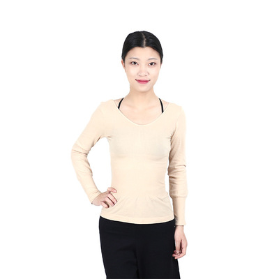 新品女士纯色塑身保暖内衣 女圆领修身美体修身保暖内衣厂家直销|ru