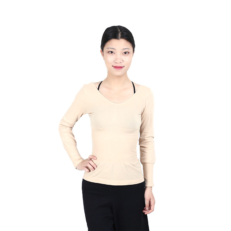 新品女士纯色塑身保暖内衣 女圆领修身美体修身保暖内衣厂家直销|ru