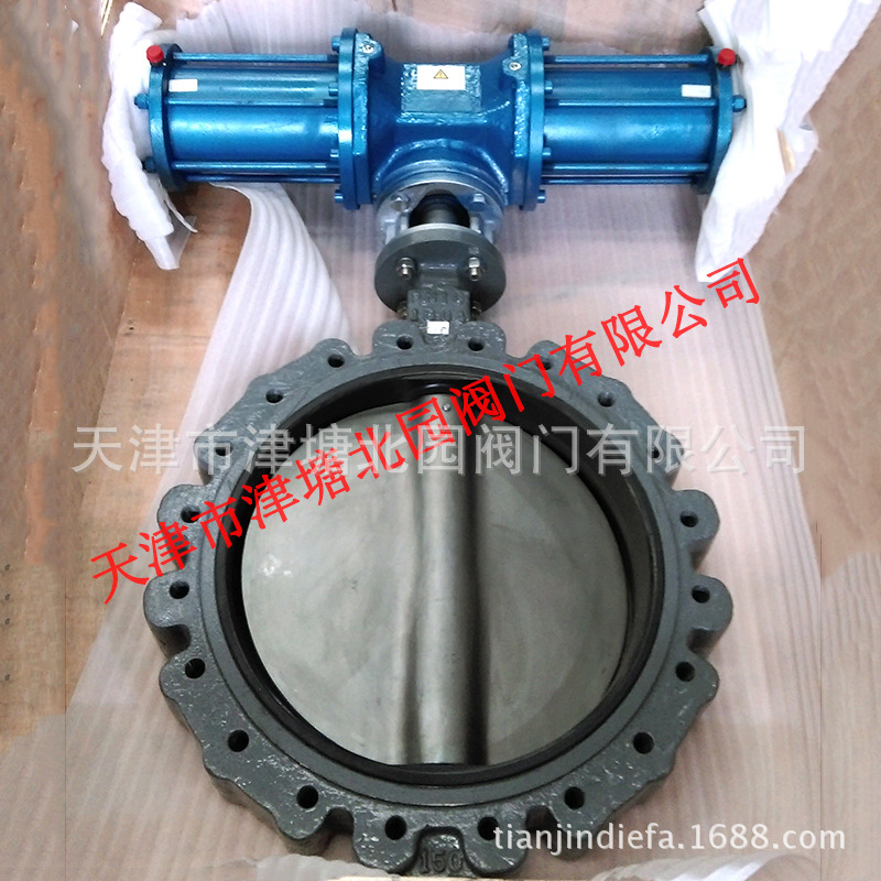 厂家供应 LTD671X-16气动凸耳式对夹蝶阀 批发铸钢对夹式凸耳蝶阀