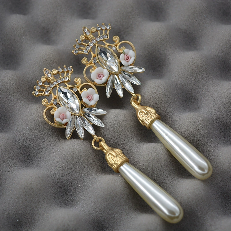 Серьги с кисточками из жемчуга, инкрустированные драгоценными камнями, оптовая