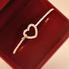 Bracelet heart-shaped, trend jewelry, accessory, Korean style, diamond encrusted