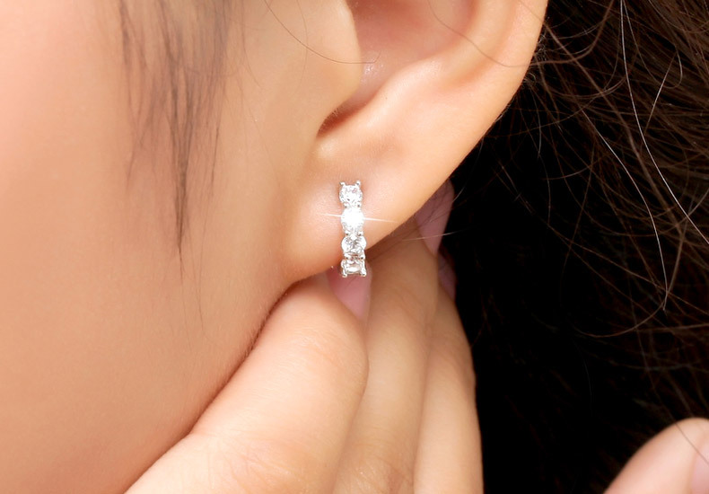 Hoop Earrings Classification 1 Pair Fashion Heart Shape Copper Inlay Zircon Hoop Earrings