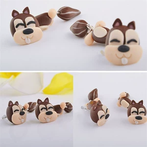 Kawaii Cartoon Squirrel Earrings - ER0001-10 - Soft Clay Material - Lovely and Fresh Style - Suitable for Women