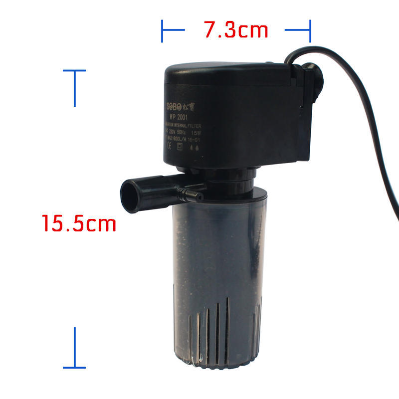 WP-2001 Three-in-One Fish Tank Filter 15W with Oxygen 4