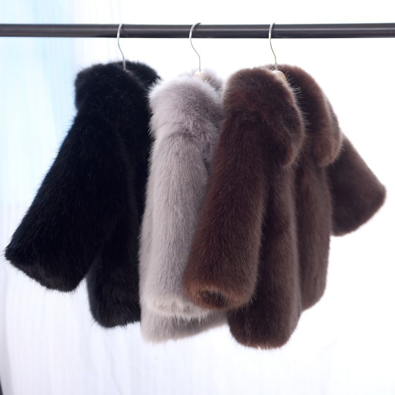Autumn and winter New products children leather and fur coat Korean Edition men and women Mink hair keep warm thickening baby Plush cotton-padded clothes