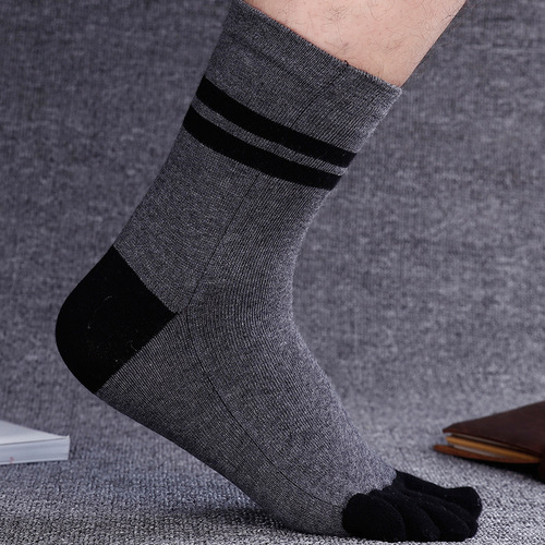 10 pairs of autumn and winter five-finger socks men's pure cotton long tube sports five toes socks breathable all cotton fashion socks factory direct sales 