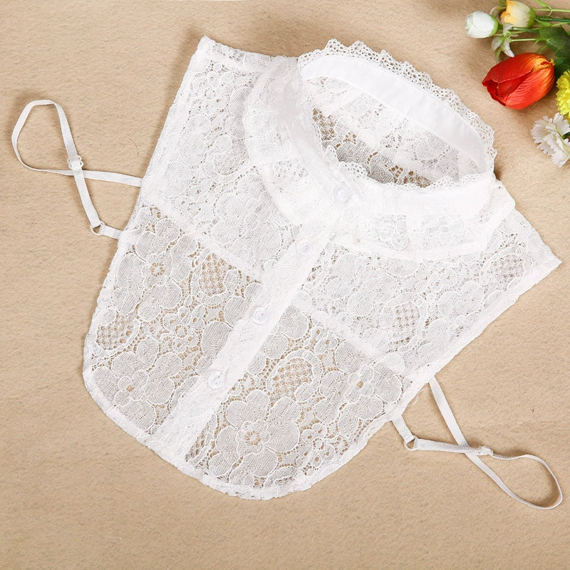 Южнокорейская двухслойная кружевная рубашка с искусственным воротником, универсальный искусственный воротник, Женский Искусственный воротник, осенне-зимний полуворотник