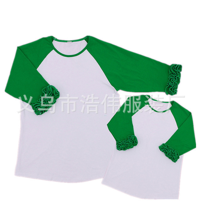European and American foreign trade adult color raglan sleeve T-shirt parent-child mother long sleeve jacket factory direct sales