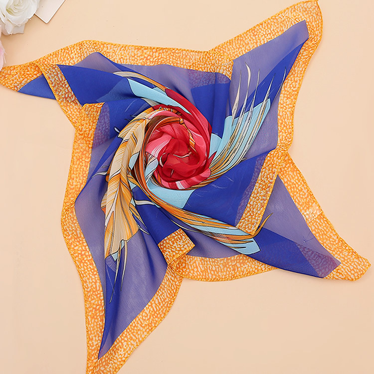 Lenço quadrado grande de chiffon e seda para mulher proteção_voghion.com