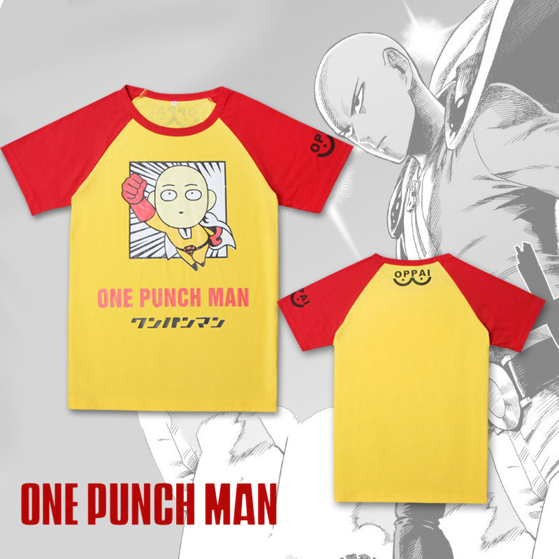 Factory direct approval of a punch Superman T-shirt oppai a hit male Qiyu teacher animation clothes autumn and summer short sleeve cross-border
