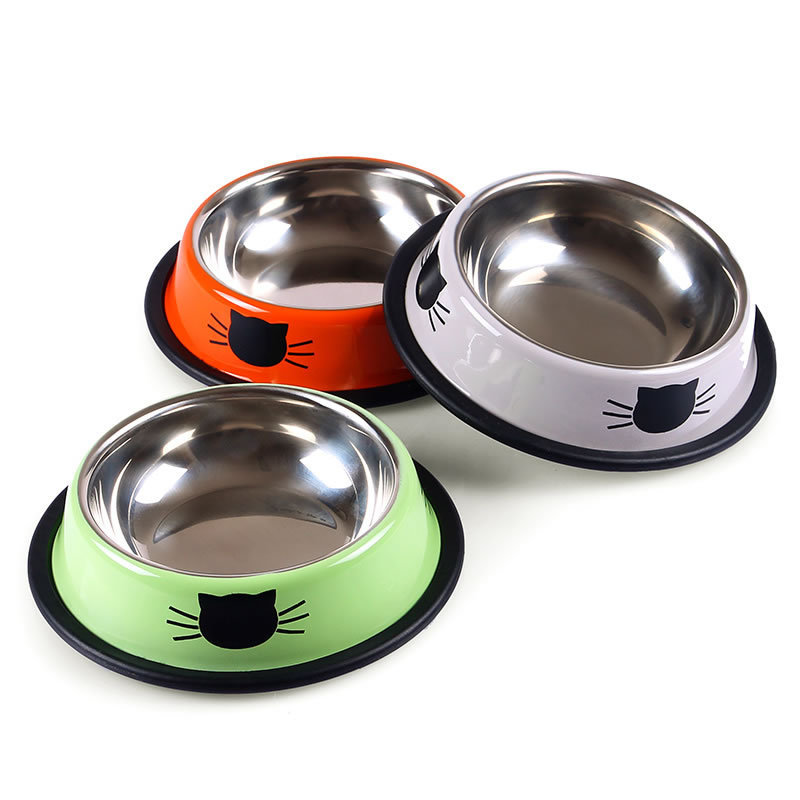 中恒防滑不鏽鋼貓食盆 寵物碗食盆 貓咪食具 小型犬食盆外貿爆款