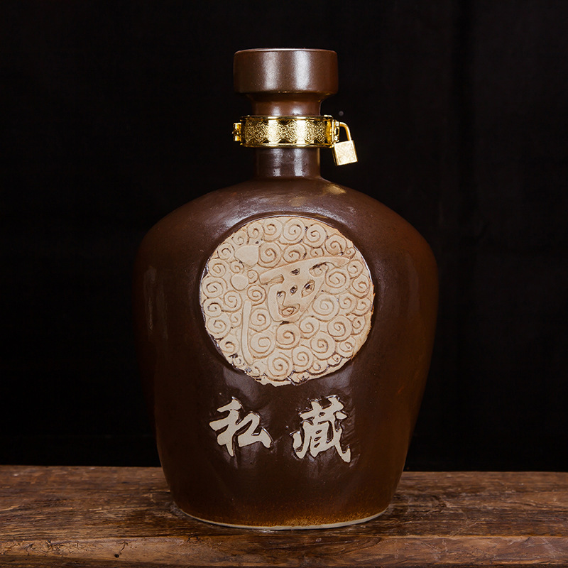 Jingdezhen manual carving ceramics Wine Jar 10 Jin Canister flagon
