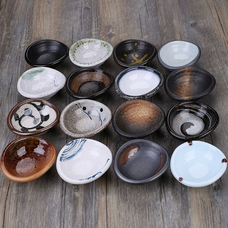Керамическая плоская тарелка для соусов с рисунком в японском стиле Meiguang Boiled Hand-painted - стиль - маленькая творческая посуда для соусов