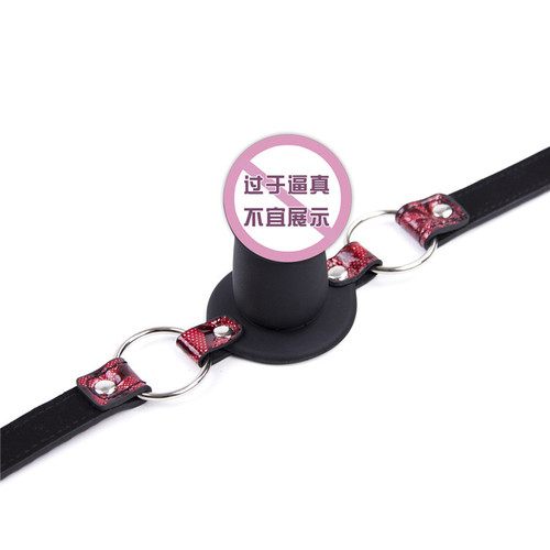 Silicone dildo mouth plug sex toy hotel passionate training female appliance red bright leather adult alternative oral pills