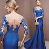 A new evening dress shoulder tail Long Engagement Dress Party short slim hostess gown